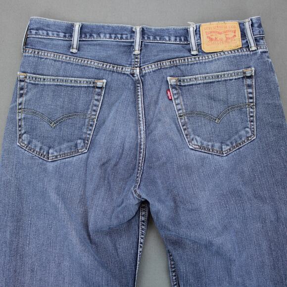 Levis 514 Jeans Mens 36x32 Blue Straight Fit Denim Actual 35x30 - Picture 9 of 11